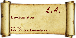 Levius Aba névjegykártya